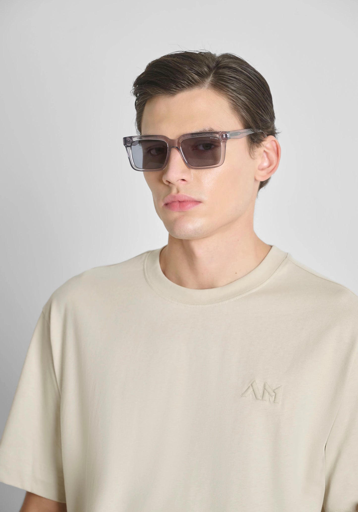 BOXY FIT COTTON JERSEY CREW NECK T-SHIRT WITH EMBROIDERED LOGO