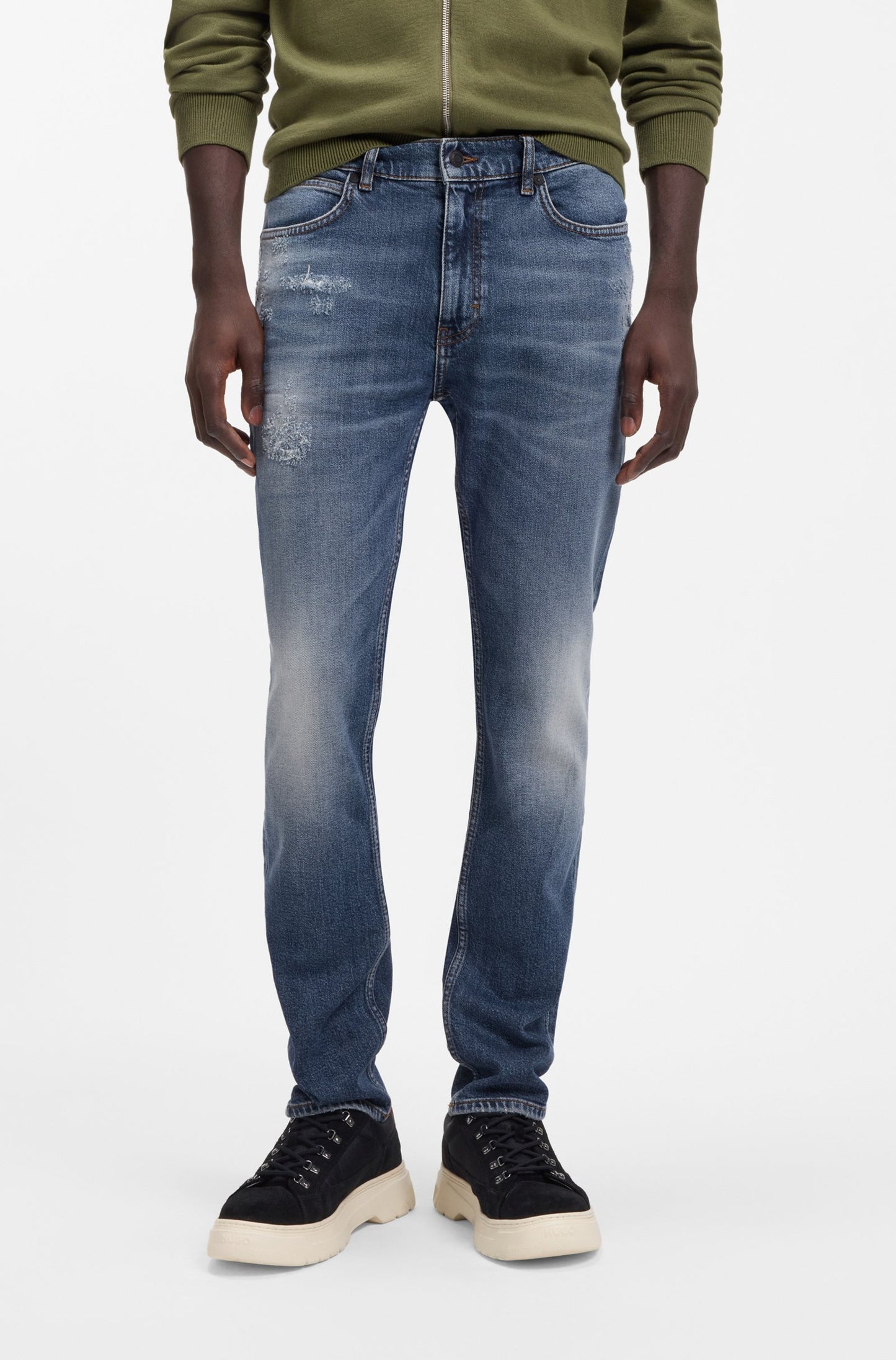 Jean en denim stretch bleu foncé confortable 708