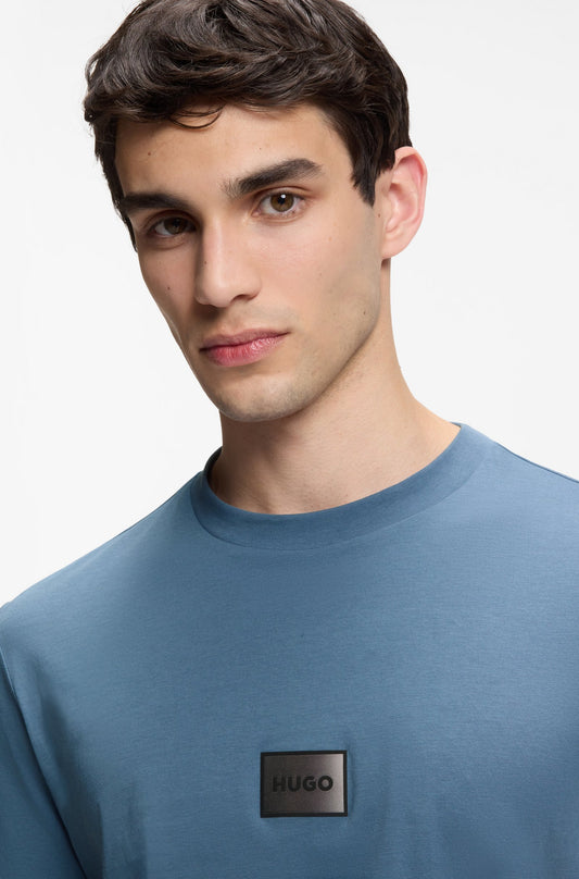 T-shirt en jersey de coton avec étiquette logotée dégradée