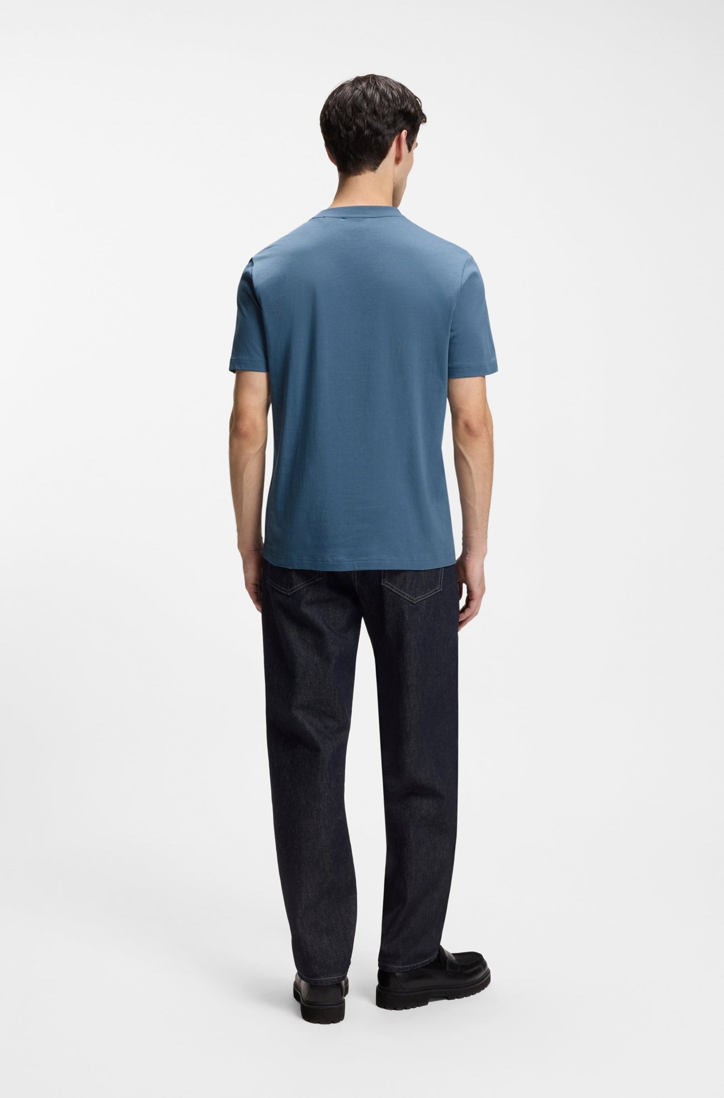 T-shirt en jersey de coton avec étiquette logotée dégradée