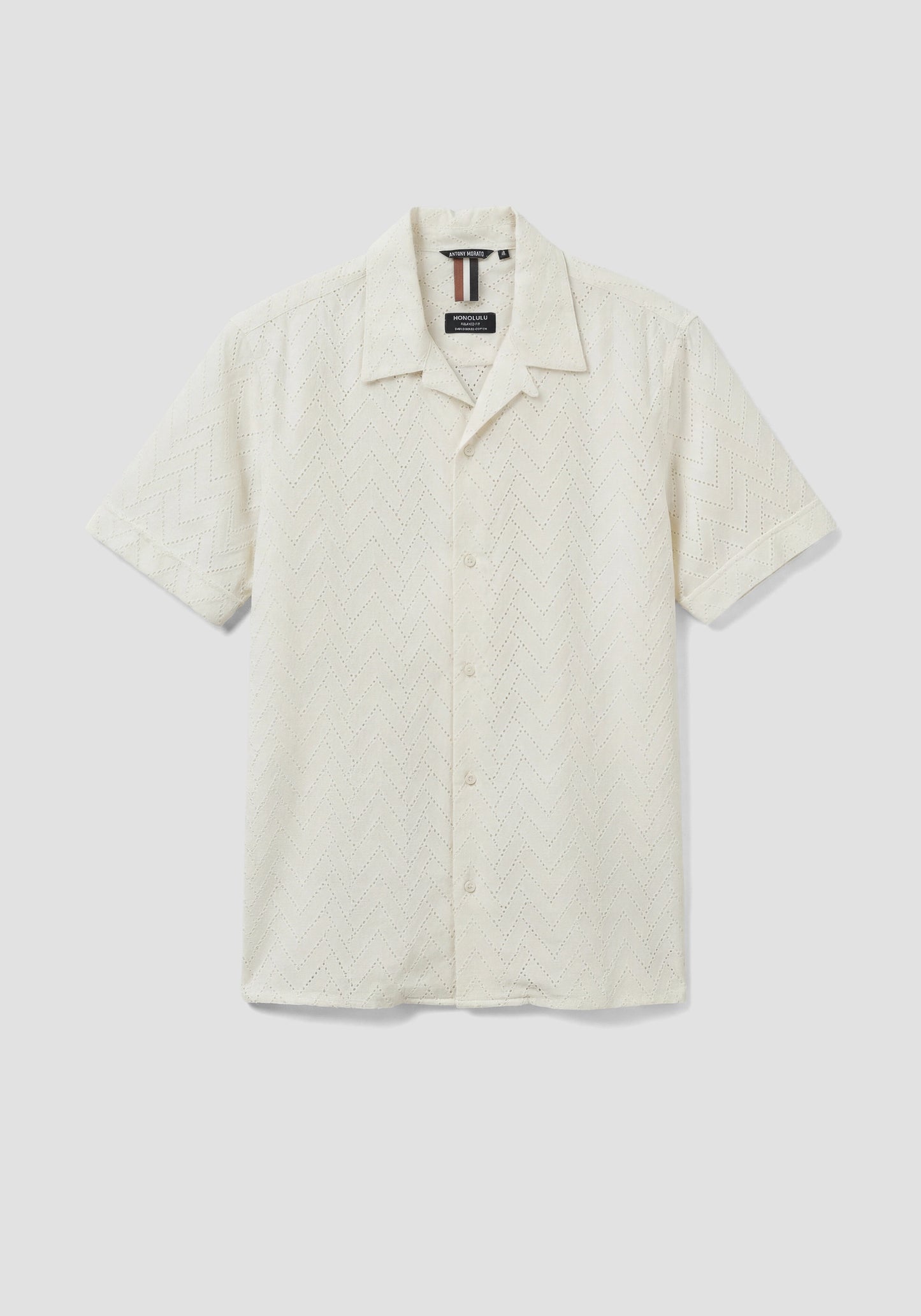 CHEMISE RELAXED FIT « HONULULU » EN POPELINE DE COTON BRODÉE