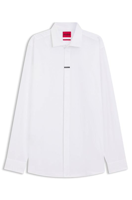 Chemise Slim Modern en coton stretch avec patte de boutonnage invisible