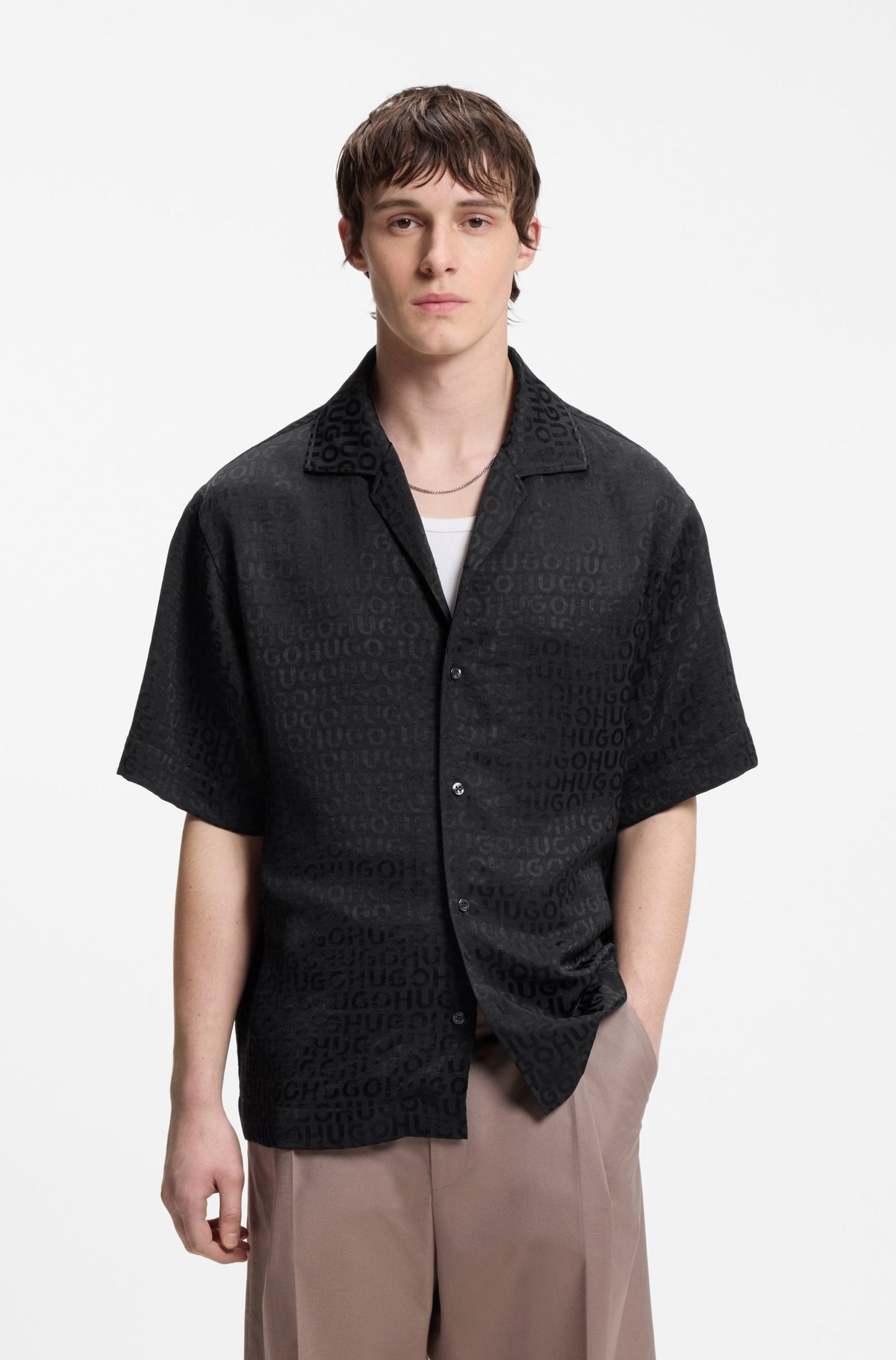 Chemise oversize avec motif jacquard