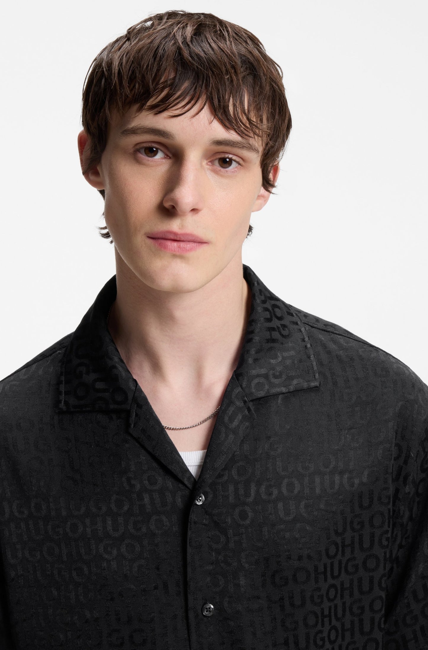 Chemise oversize avec motif jacquard