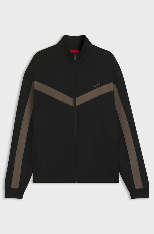 Sweat zippé Relaxed avec bande chevrons