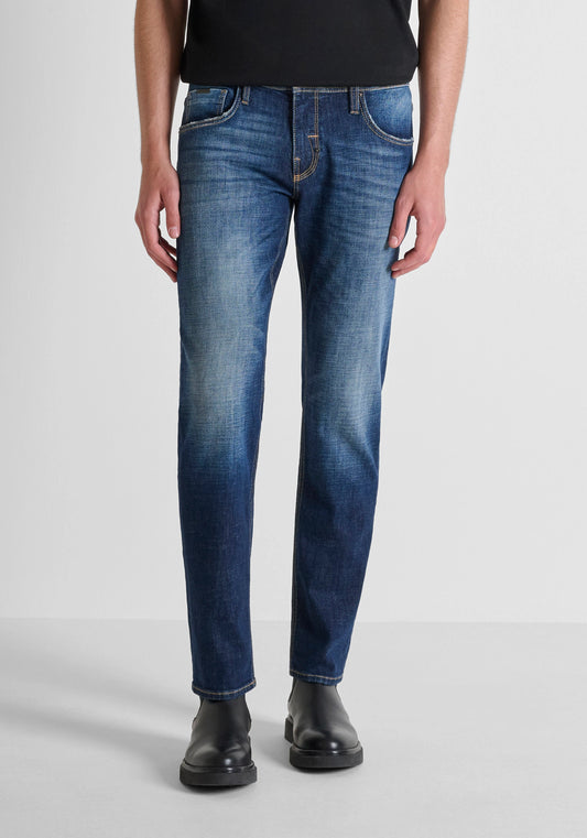 JEANS COMFORT TAPERED FIT « KURT » EN DENIM BLEU FONCÉ