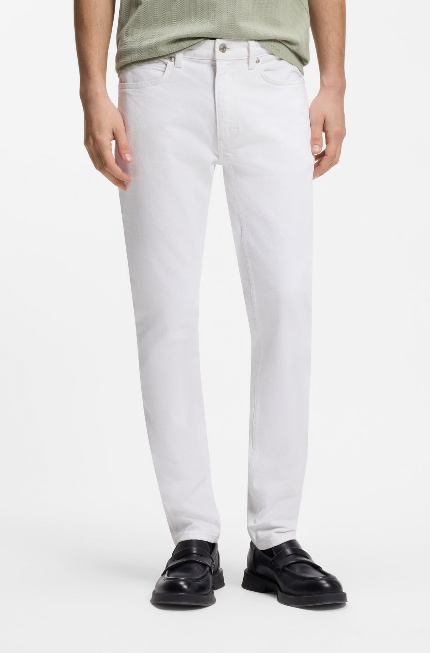 Jean en denim stretch confortable blanc