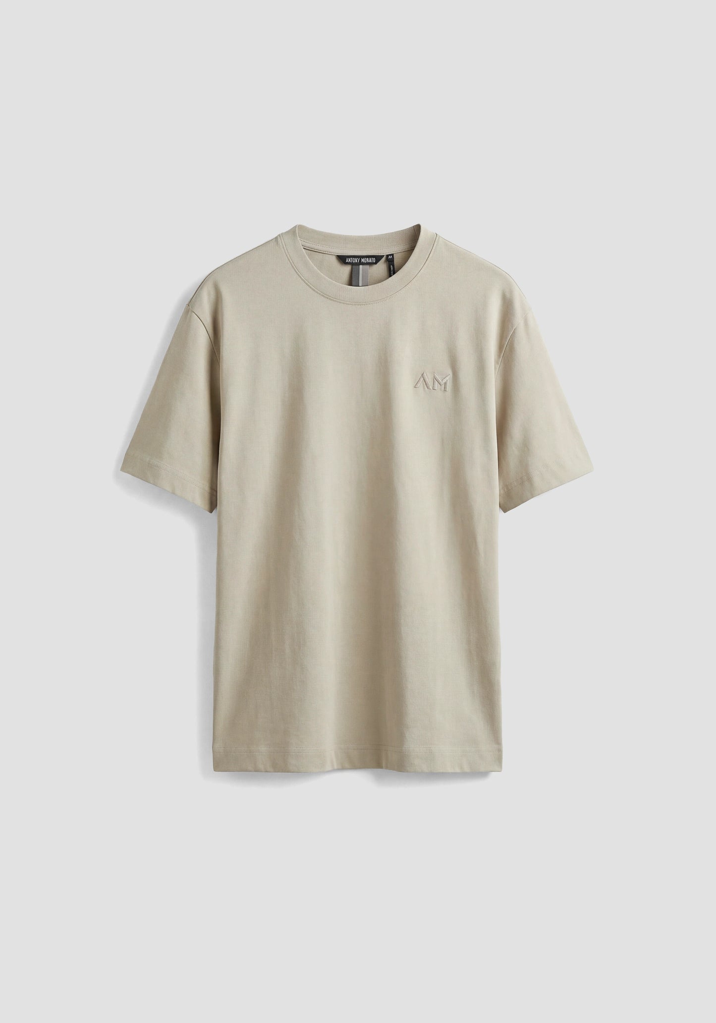 BOXY FIT COTTON JERSEY CREW NECK T-SHIRT WITH EMBROIDERED LOGO