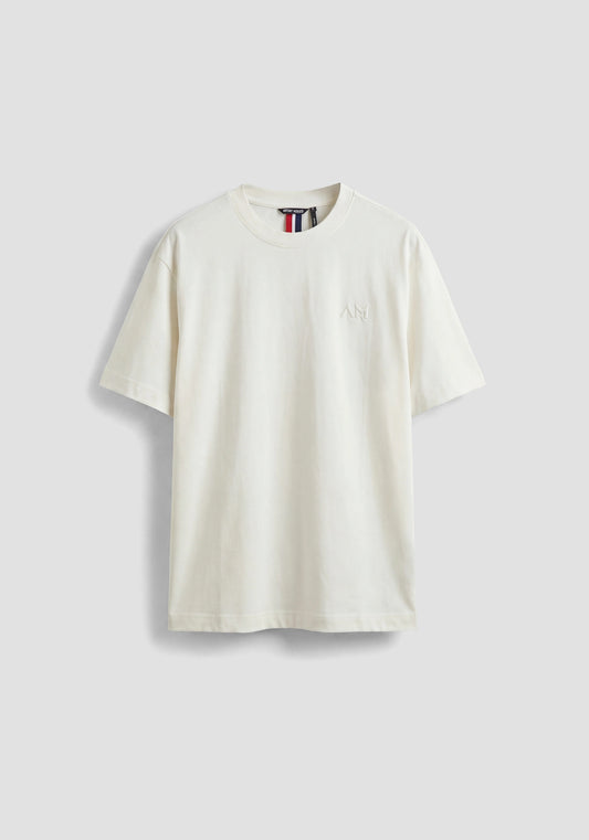 BOXY FIT COTTON JERSEY CREW NECK T-SHIRT WITH EMBROIDERED LOGO