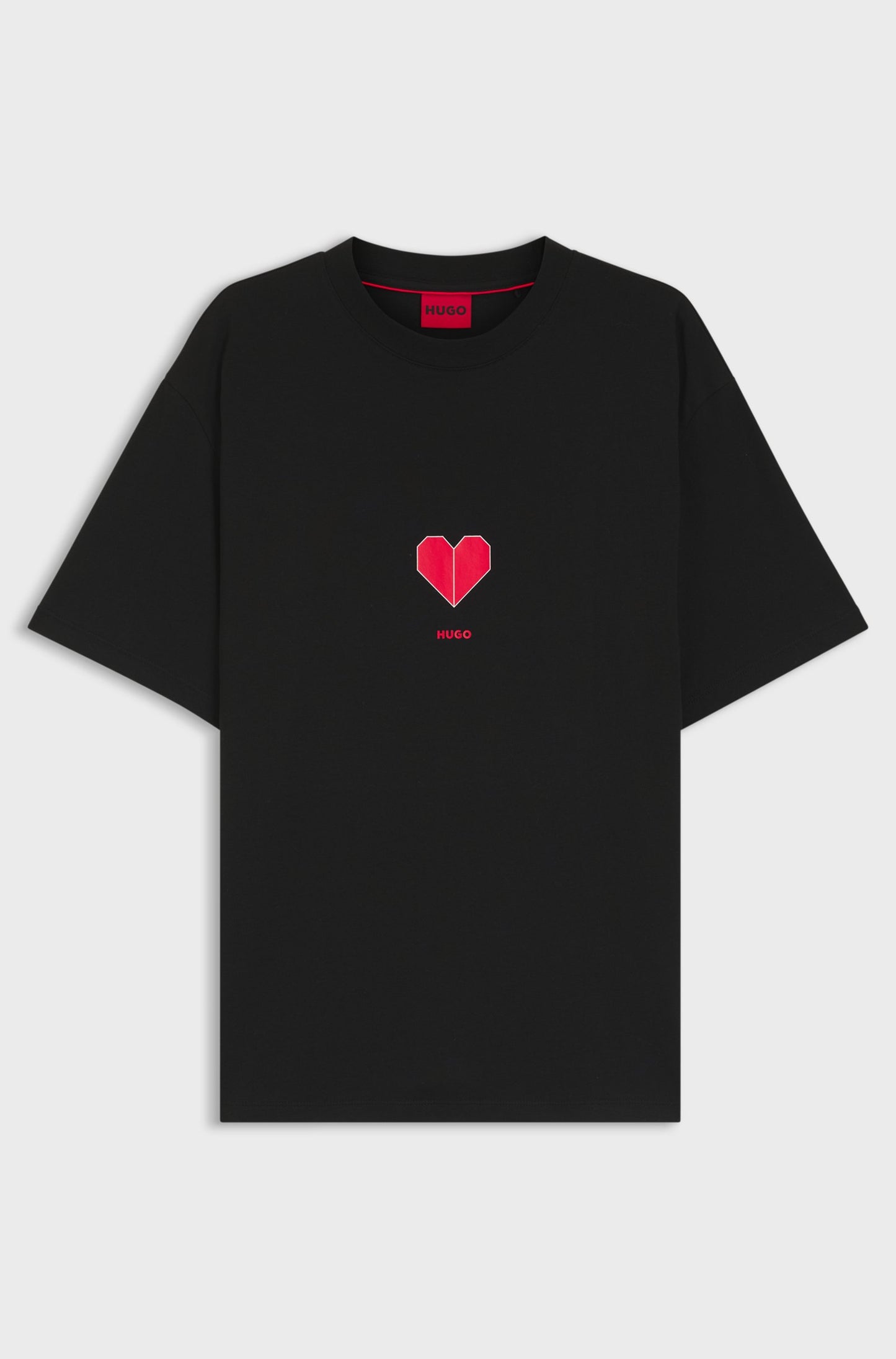 T-shirt en jersey unisexe de coton à imprimé cœur origami