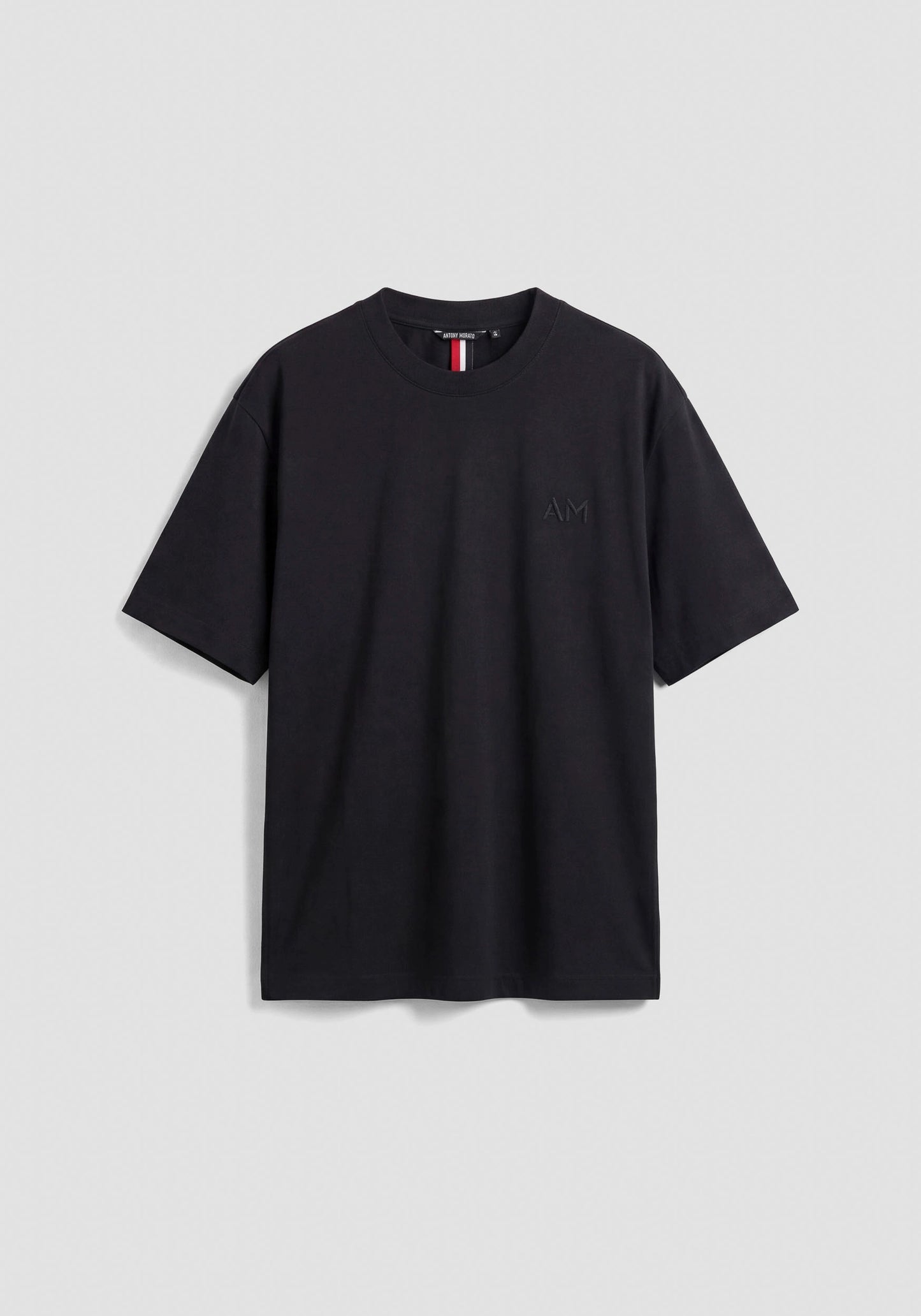 BOXY FIT COTTON JERSEY CREW NECK T-SHIRT WITH EMBROIDERED LOGO
