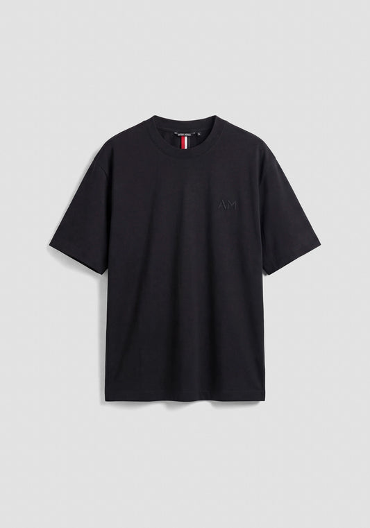 BOXY FIT COTTON JERSEY CREW NECK T-SHIRT WITH EMBROIDERED LOGO