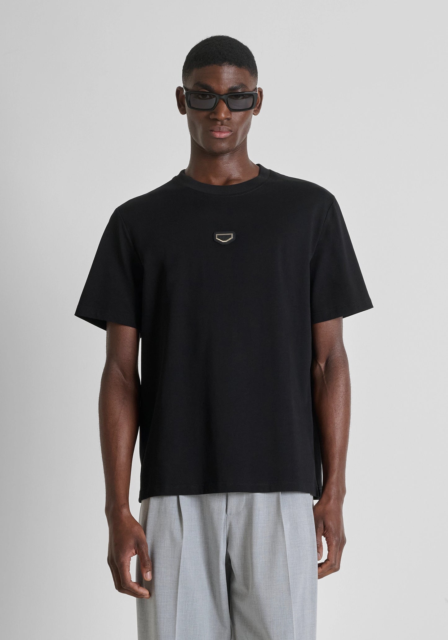 T-SHIRT RELAXED FIT EN JERSEY DE COTON AVEC LOGO EN CAOUTCHOUC