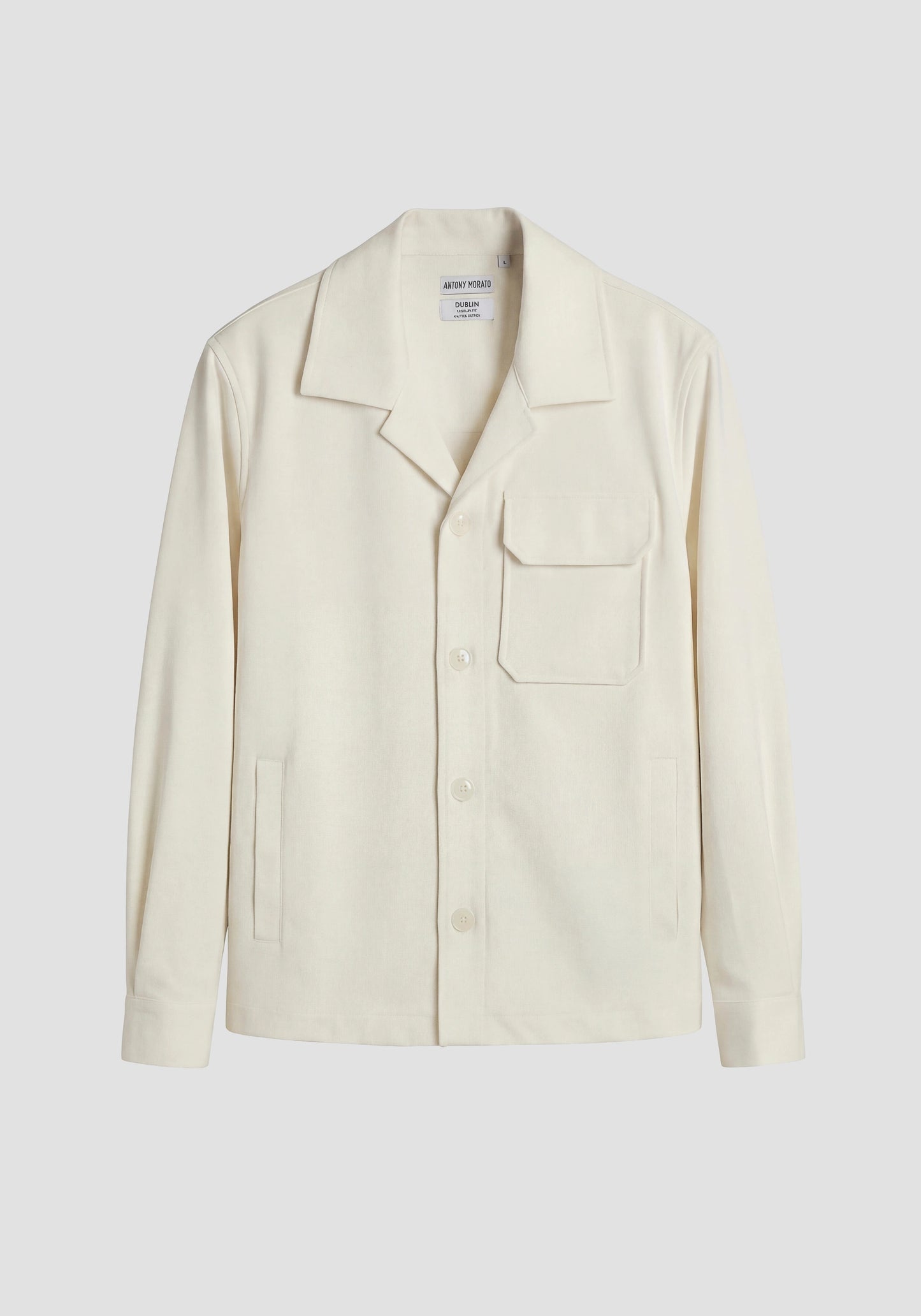 CHEMISE REGULAR FIT « DUBLIN » EN SERGÉ DE COTON ÉLASTIQUE AVEC POCHE