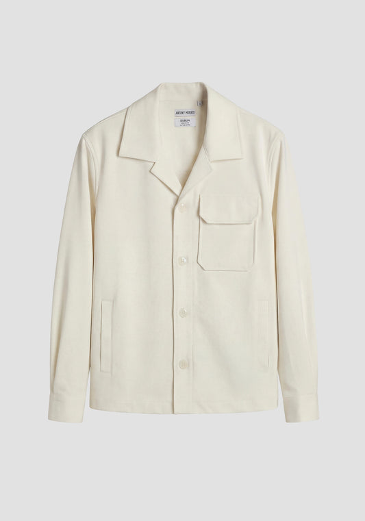 CHEMISE REGULAR FIT « DUBLIN » EN SERGÉ DE COTON ÉLASTIQUE AVEC POCHE