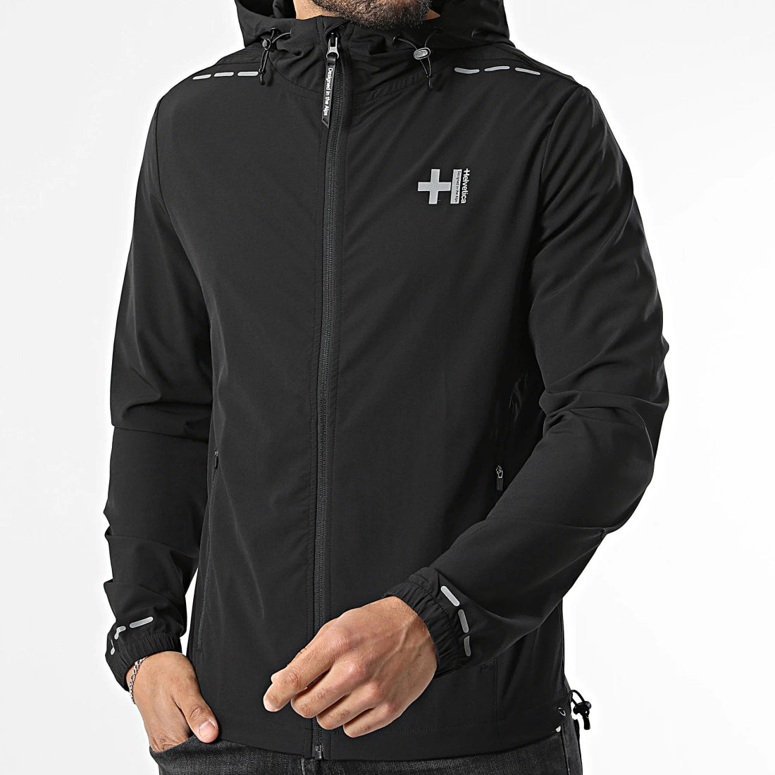 Veste Capuche Zippée Bolt Noir