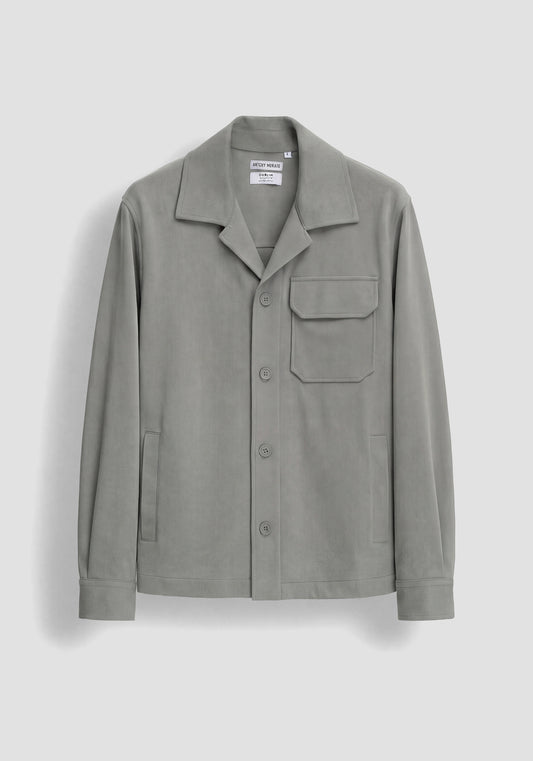 CHEMISE REGULAR FIT « DUBLIN » EN SERGÉ DE COTON ÉLASTIQUE AVEC POCHE