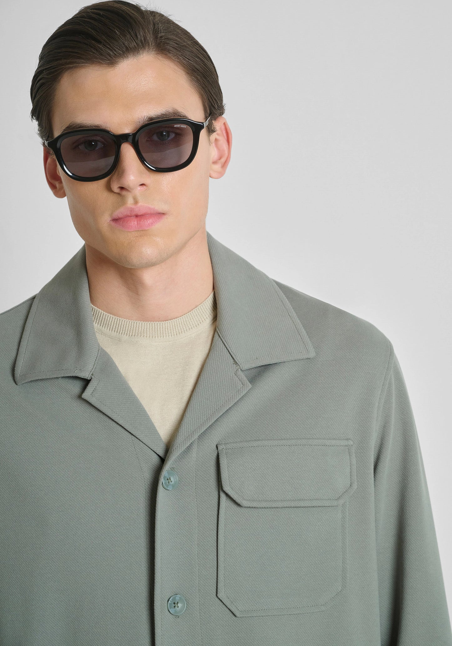 CHEMISE REGULAR FIT « DUBLIN » EN SERGÉ DE COTON ÉLASTIQUE AVEC POCHE